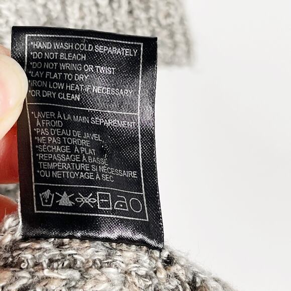 Cupcakes and Cashmere S Gray Kline Tonal Leopard Cardigan Sweater Bell Sleeve - Picture 10 of 11